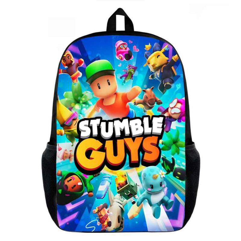 Stumble Guys Cartoon Kids Backpack Elementary School Students - Lightweight Ergonomic Shoulder Bag With Printed Design