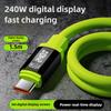 Digital Display Type C To Type C Cable PD 240W Silicone Fast Charging Data Cable for Huawei Samsung Xiaomi iPhone16 1.5m