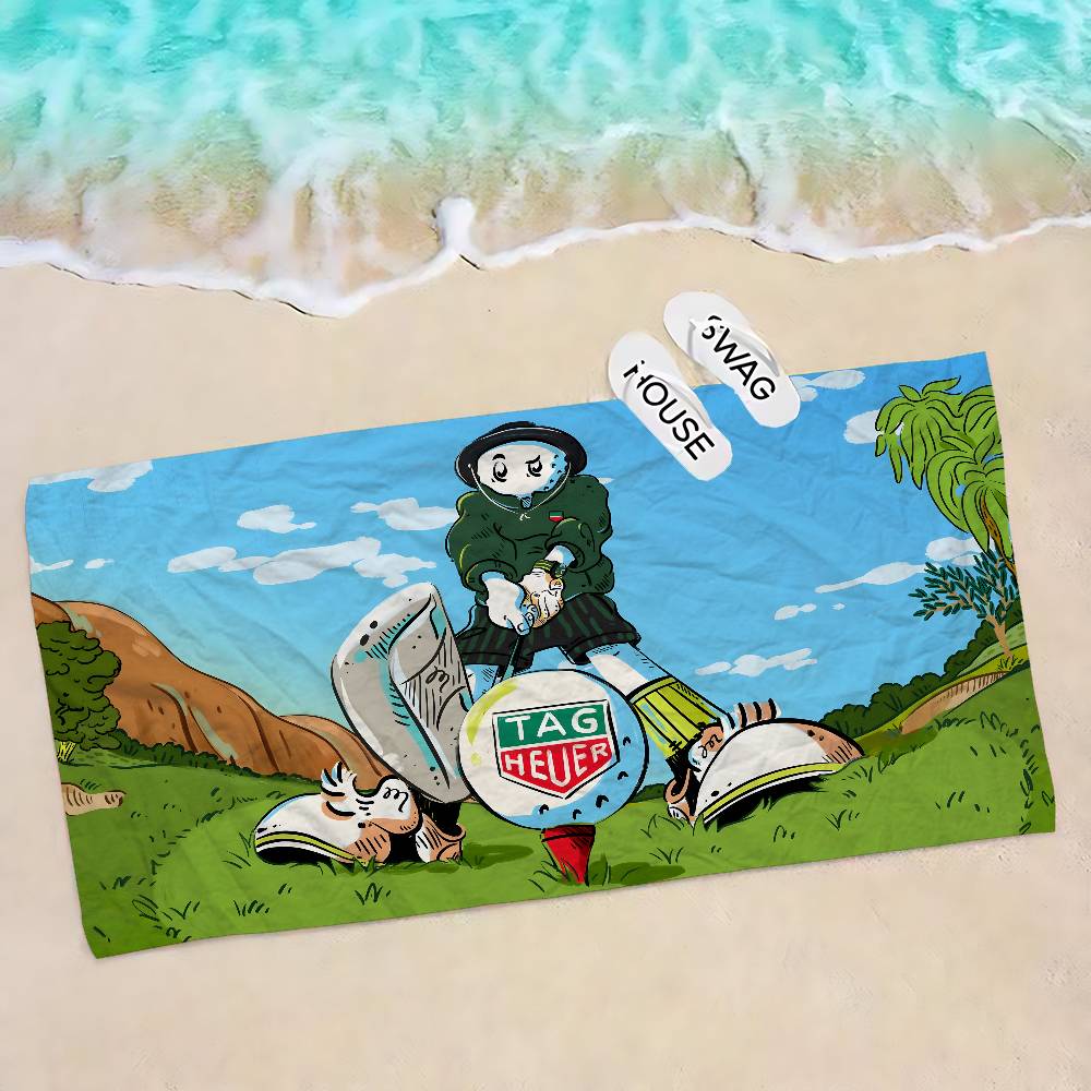 Fashion M-Malbon Golf Art Bath Towel Microfiber Soft Water Absorbing Breathable For Girl Kids Decorative Cartoon Beach Towel