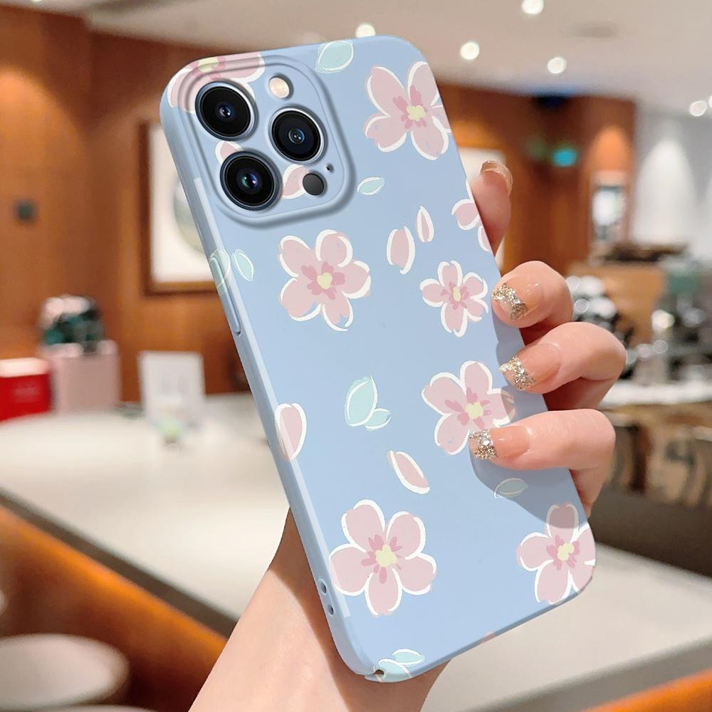 Для iPhone 16 15 14 Samsung S23 A52 A33 A73 A53 Huawei Xiaomi Redmi OPPO Vivo Красивый цветочный дизайн полная защита камеры жесткий противоударный чехол для телефона