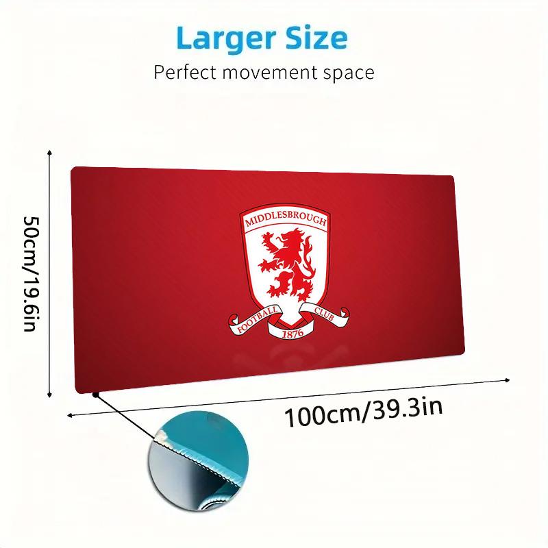 Middlesbrough FC Print Cushion Non-slip Laptop Tablet Big Mousepad XXL Mat Mini PC Playmat With Lock edge