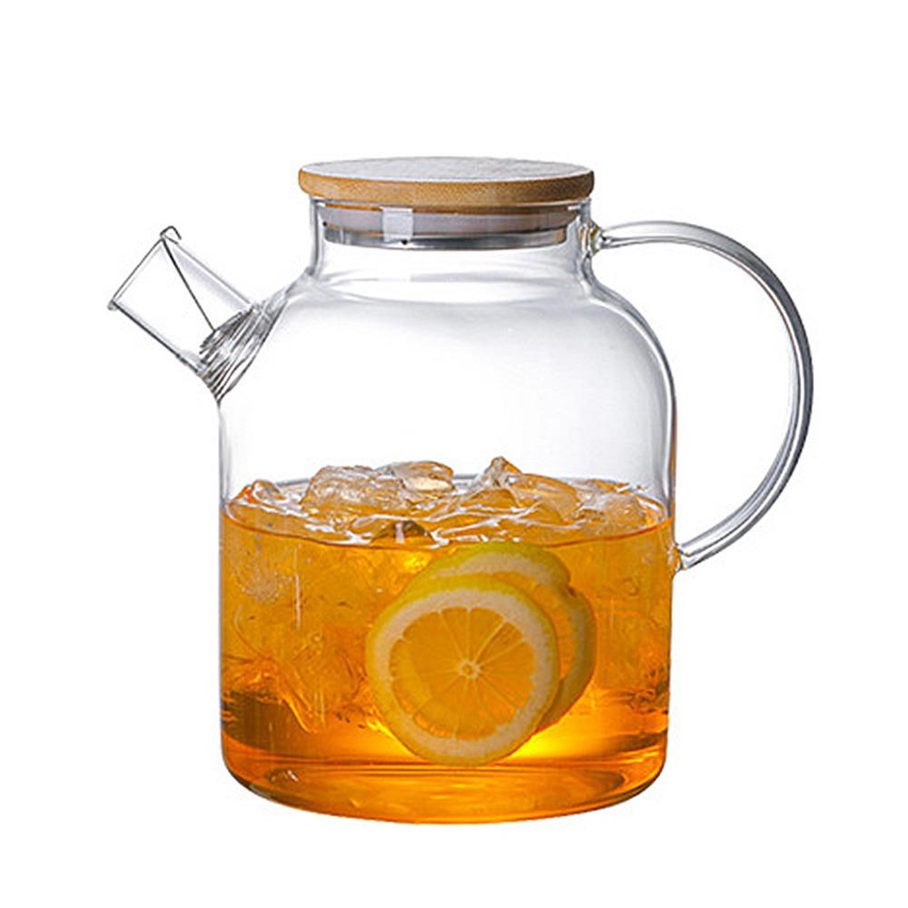 1.8L/1L термостойкий летний стеклянный чайник прозрачный цветочный чайный набор пуэр чайник чашка офис