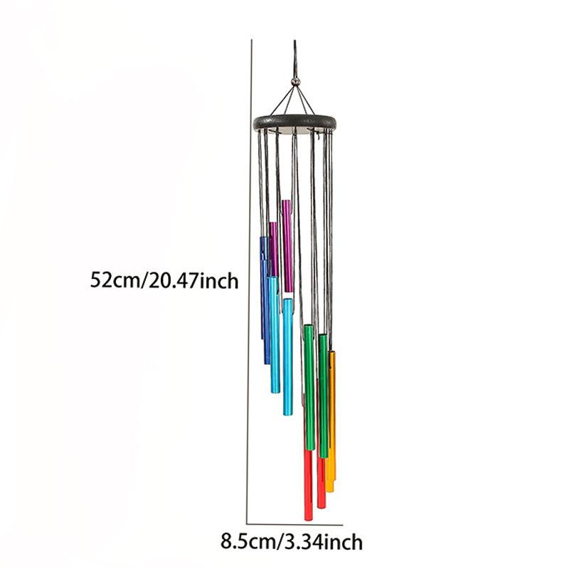 Metal Rotating Wind Chime High-level Sense Step-by-step High-rise Aluminum Pipe Tuning Wind Chime 12-tube Rotating Solid Wood Aluminum Pipe