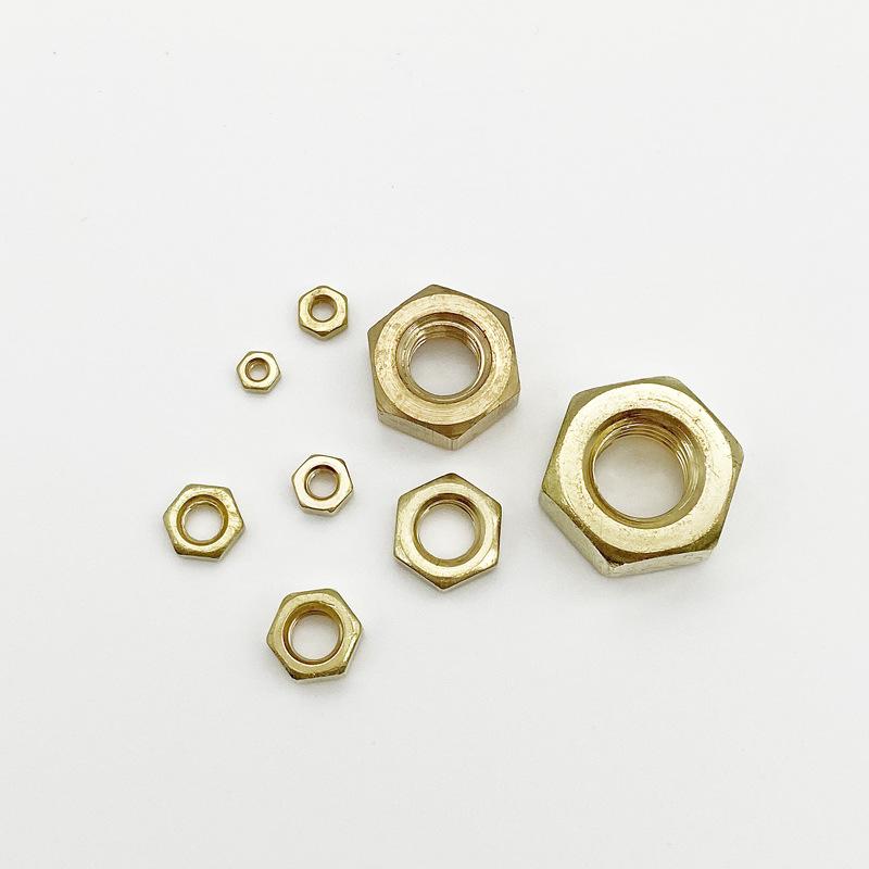 H59 Brass Hex Nut Copper Screw Cap, Metric Sizes M2.5-M12, Thin & Thick Options