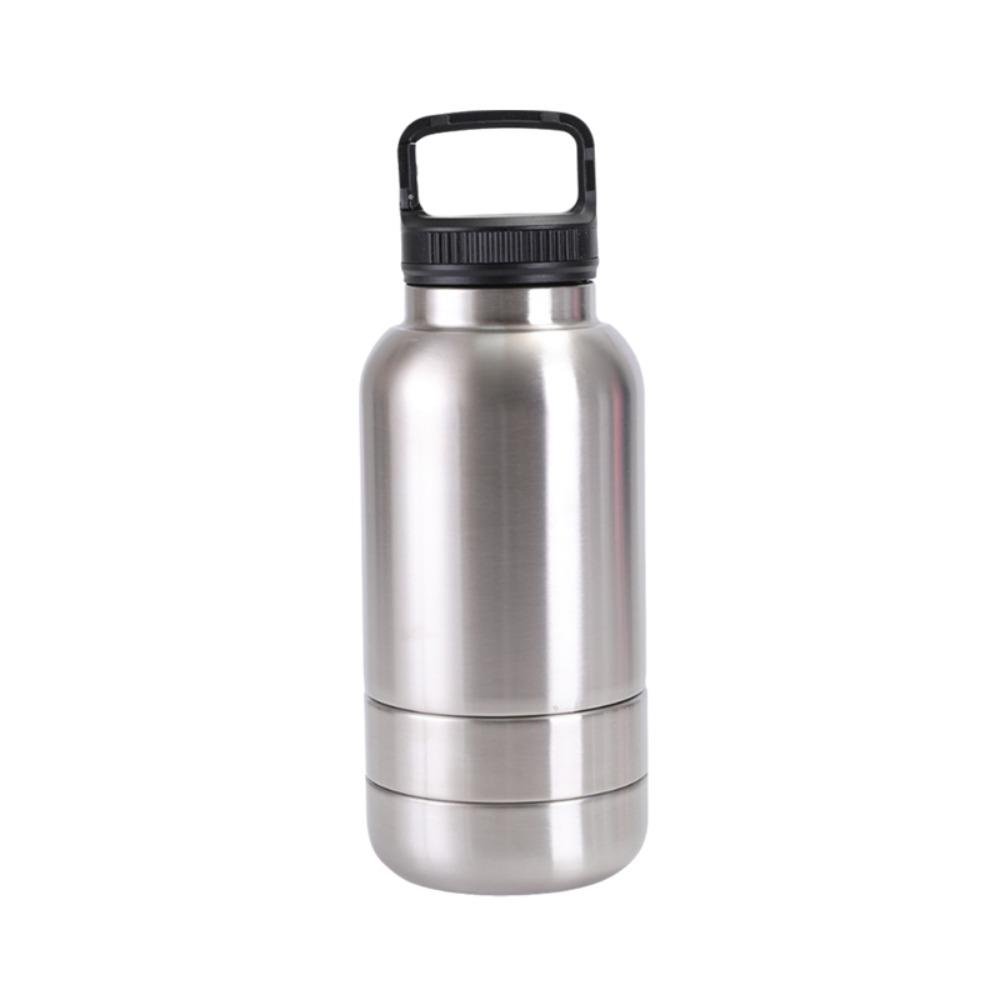 3 in 1 Stainless Steel Pet Water Bottle Multi-layered 32Oz Dog Feeding Bottle Leak-proof Large Capacity Dog Drinking Bottle