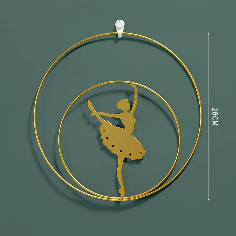 Wrought Iron Mural Dance Classroom Hang Luxury Wall Art Decorations Dancing Girl for Home Living Room Decor