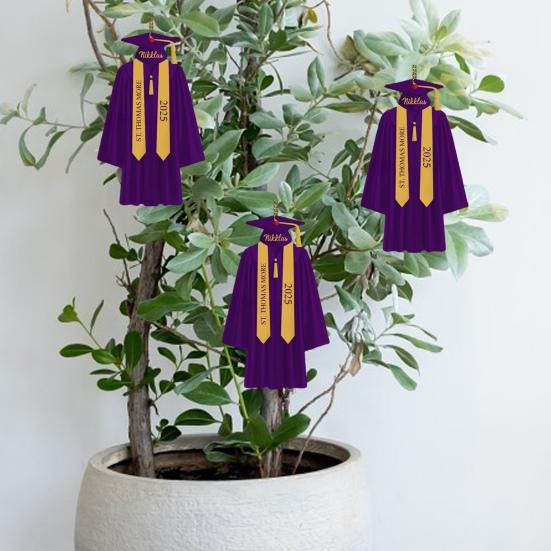 2D персонализированные украшения на выпускной класс 2025 года, подвесное украшение на выпускной с именем на год, акриловый сувенир на память о выпуске средней школы, колледжа, подарок