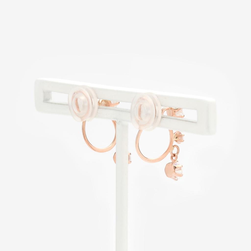 Earrings K10 Pink Gold Cubic Zirconia [ESTELLE] [Official] Women's 0282-0144-0019-0000