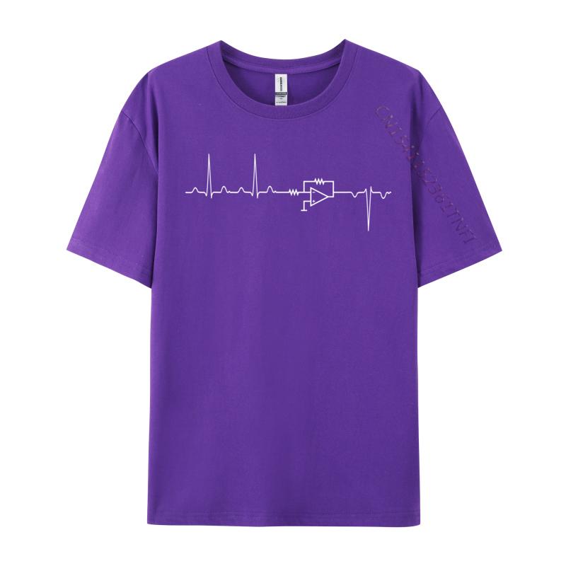 Electrical Engineering Heartbeat Inverter Custom Tshirts Discount Printing Cotton Men's Tops Tees Normal Top T-Shirts Wholesale
