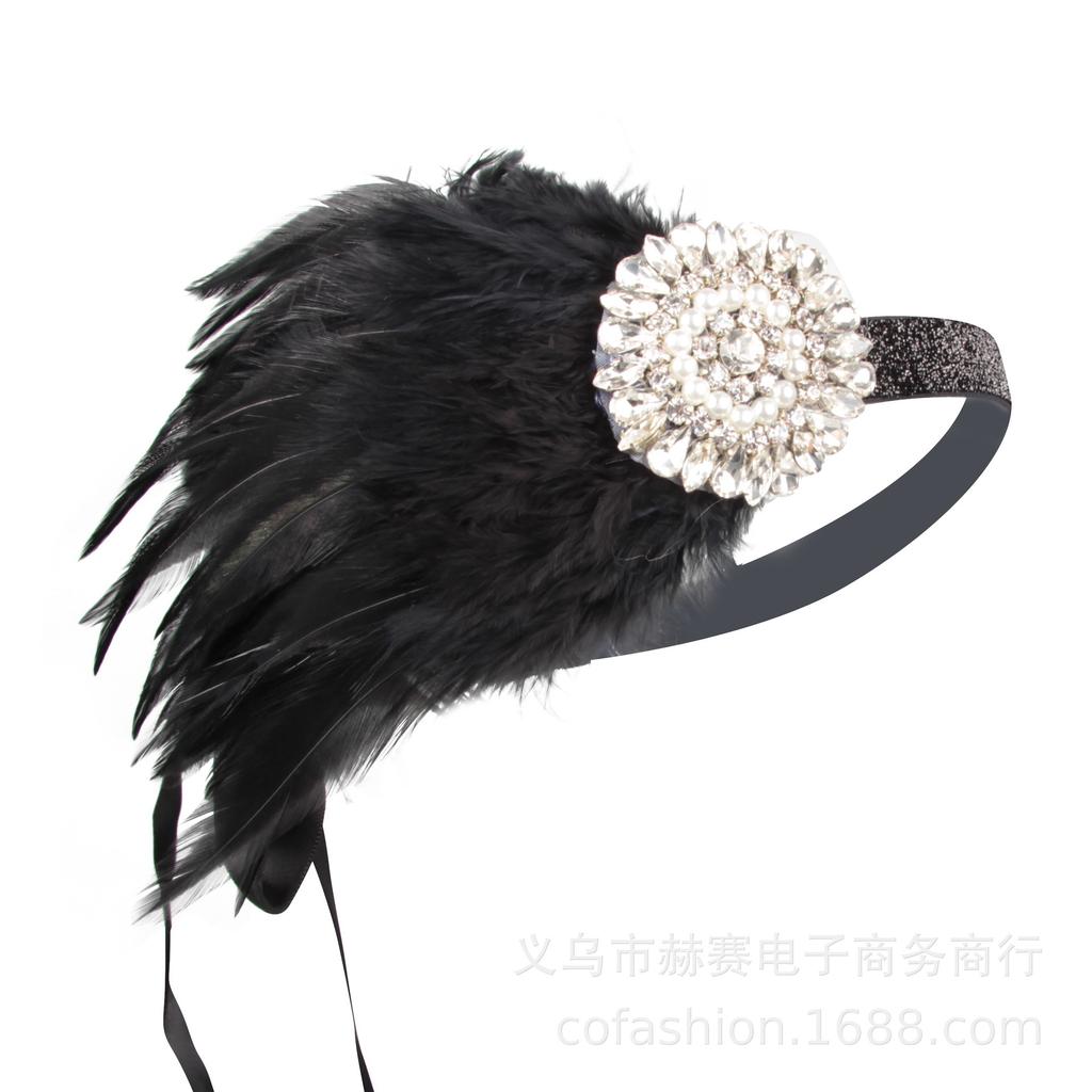 Ebay Страусиные перья повязка на голову, маскарадный головной убор Гэтсби повязка на голову Hd21