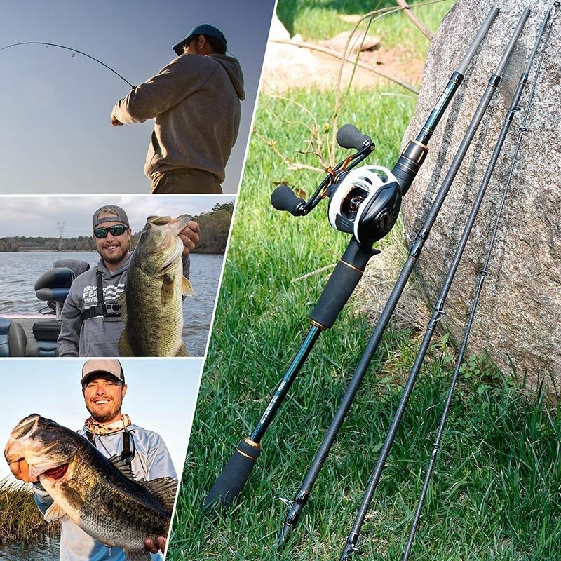 Набор рыболовных комбо для наживки, 4-х секционная силовая удочка из углеродного волокна, 9 + 1 BB, рыболовные снасти для окуня