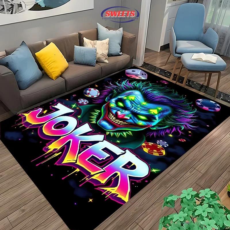 Ковер с 3D-печатью Джокер для спальни, гостиной, детской комнаты, входной двери, нескользящий, прочный коврик, машинная стирка, подарок