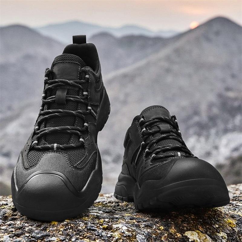 Fashion High Quality Mens Casual Shoes Fashion Comfortable Hiking Shoes Non-slip Sports Shoes Retro Genuine Leather Man Walking Sneakers
