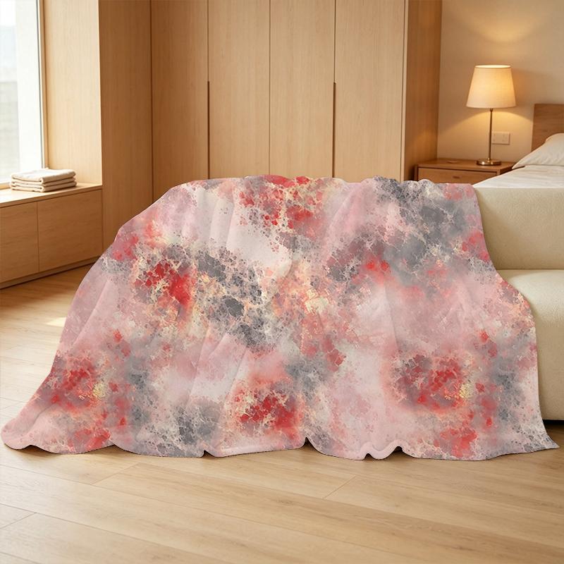 Lightweight Flannel Blanket, Abstract Art Collection Soft, Cozy & Warm with Vibrant Colors, Stylish Home Decor for Christmas & Halloween