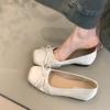 Модные Новые Дышащие Шелковые Балетки Балетки Женские Осенние Слипоны Лоферы Квадратный Носок Бантик Плоские Повседневные Туфли Zapatos Mujer