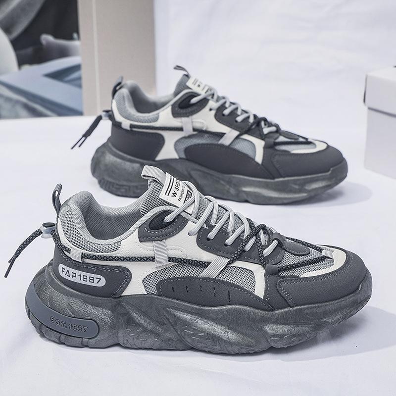 Осенняя мужская обувь, новые дышащие сетчатые туфли, мужская модная универсальная обувь для увеличения внутренней высоты, спортивная обувь для отдыха и бега, модная обувь для папы