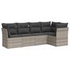 VidaXL Salon de Jardin avec Coussins 5 pcs, Canapés de Terrasse, Ensemble de Meubles de Patio, Mobilier d'Extérieur, Gris 3249441