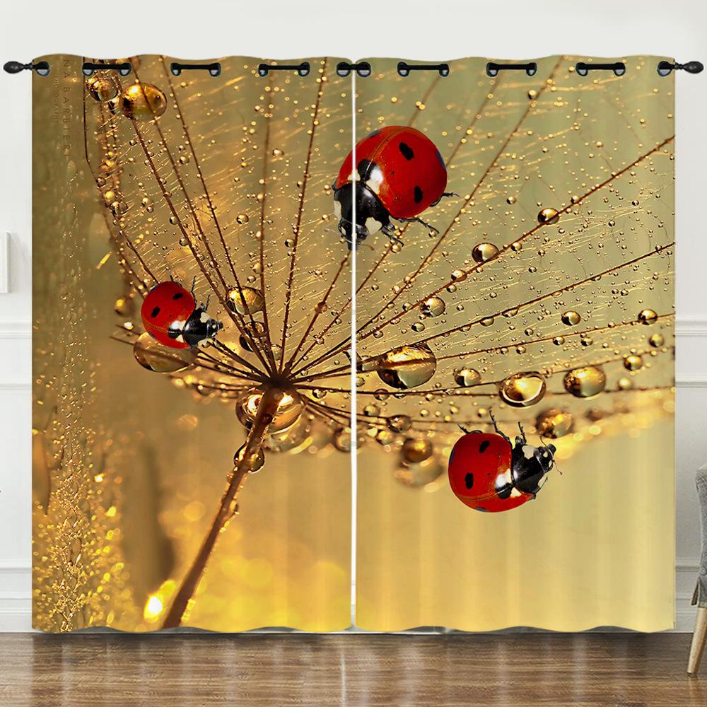 Штора Мультяшный Жук Животное Цифровая Печать Светонепроницаемая Штора Без Пробивки