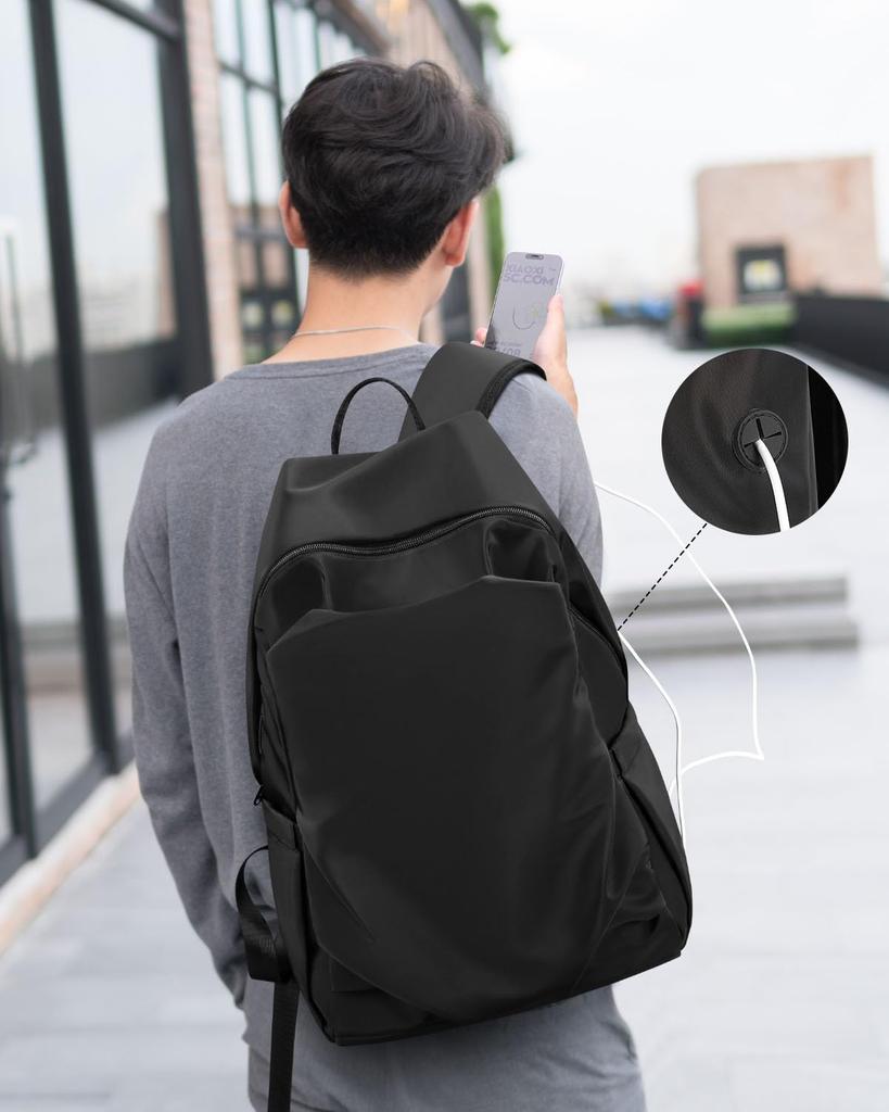 [HOMIEE] Men's Business Backpack, Waterproof, Lightweight, Large Capacity, with Rain Cover, 15.6-inch PC Backpack, Anti-theft, A4 Backpack, Casual