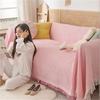 Double Sided Usable Sofa Cover High Quality Cotton Yarn Tassel Edge Anti Slip Cover Seasonal Universal Dust Slipcover Blankets