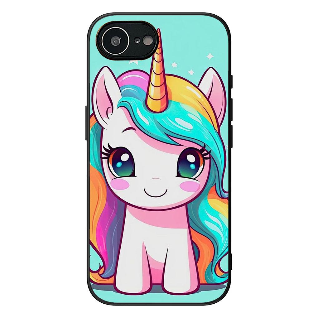 Phone Cover for Apple iPhone 13 12 Mini XS 11 Pro Max 7 8 Plus XR SE 2022 2020 SE3 Case Rainbow Unicorn Anime Cartoon Horse