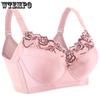 Full Coverage Bra Women's Floral Embroidered Smooth Minimizer Underwire Padded Bra 34 36 38 40 42 44 46 48 D E
