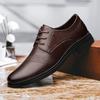 Men's Genuine Leather Lace-Up Oxford Shoes Classic Formal Business Dress Shoes Comfortable Slip-Resistant Sole for Wedding Flats