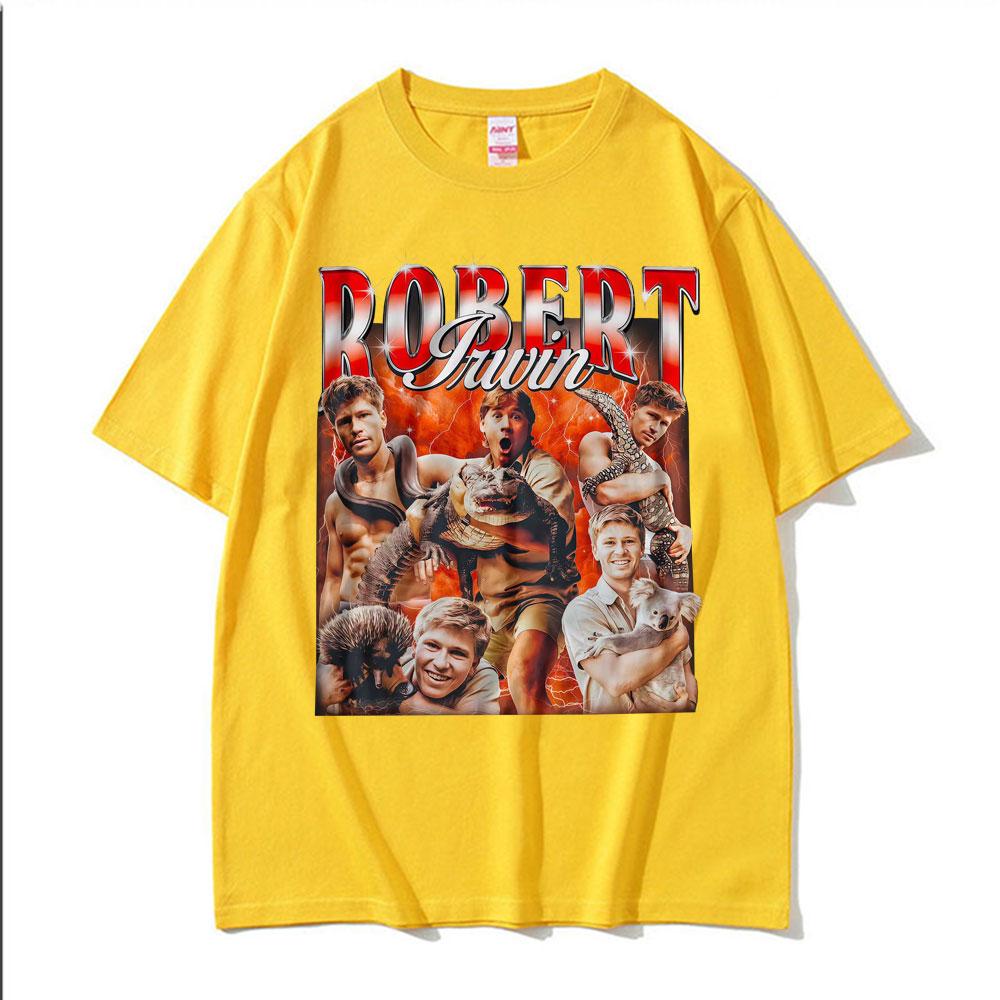 Funny Robert Irwin Zookeeper Vintage Graphic Tshirts Unisexs Women Harajuku Summer Oversized T Shirts Casual Cotton Loose Tshirt