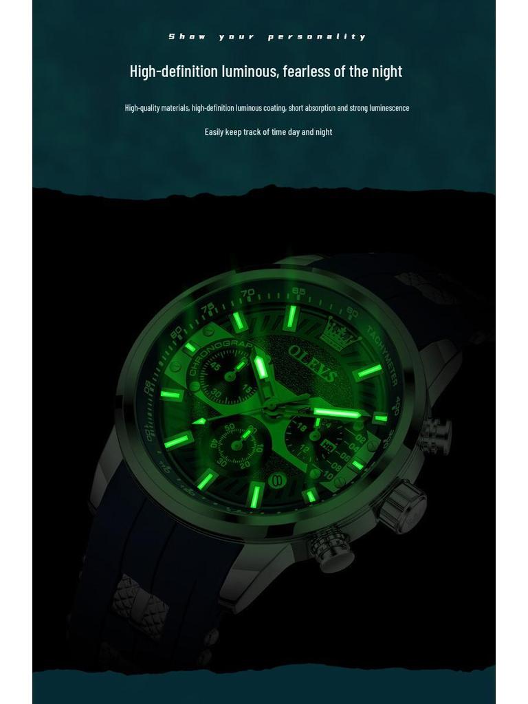 OLEVS Olis Мужские Многофункциональные Модные Спортивные Кварцевые Часы