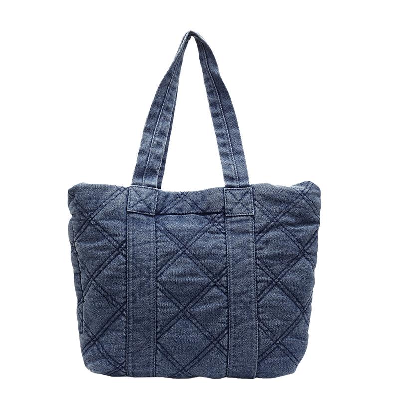 Простая хлопковая одежда, переносная сумка-тоут, женская сумка для поездок на работу осенью и зимой, вместительная повседневная универсальная сумка через плечо с бриллиантами