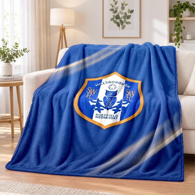Sheffield Wednesday Printed Flannel Blanket Warm Comfort Bed Throw For Indoor Home Decoration