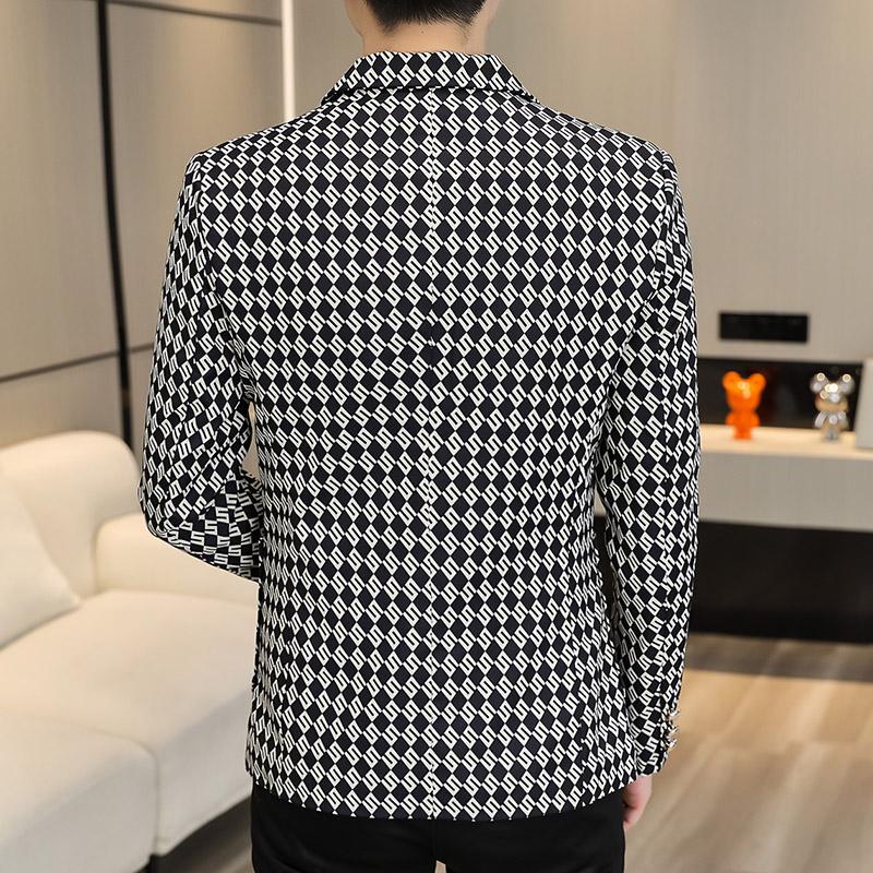 Весенние пиджаки с буквенным принтом и короной, мужские облегающие повседневные пиджаки, свадебные уличные платья, пальто, пиджак Masculino