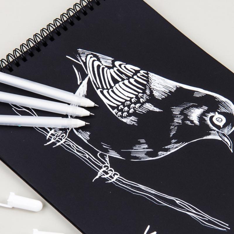 Гелевая ручка Sakura Gelly Roll белого цвета 0,5 мм 0,8 мм 1,0 мм маркер High Light Marke Pen Black Cardboard Art Painting Pen White Line Pens