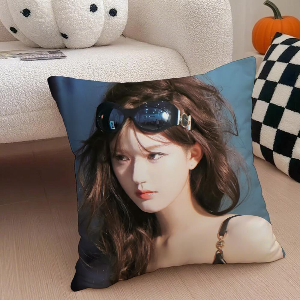 Cute Talented Chinese Beautiful Actress RRosy Cushion Cover Throw Pillow Cover Hidden Button Durable Polyester Chair Cushion