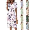 Пляжные платья для женщин, весна-лето, элегантное платье с V-образным вырезом и цветочным принтом в стиле бохо, струящееся гавайское платье макси с рюшами