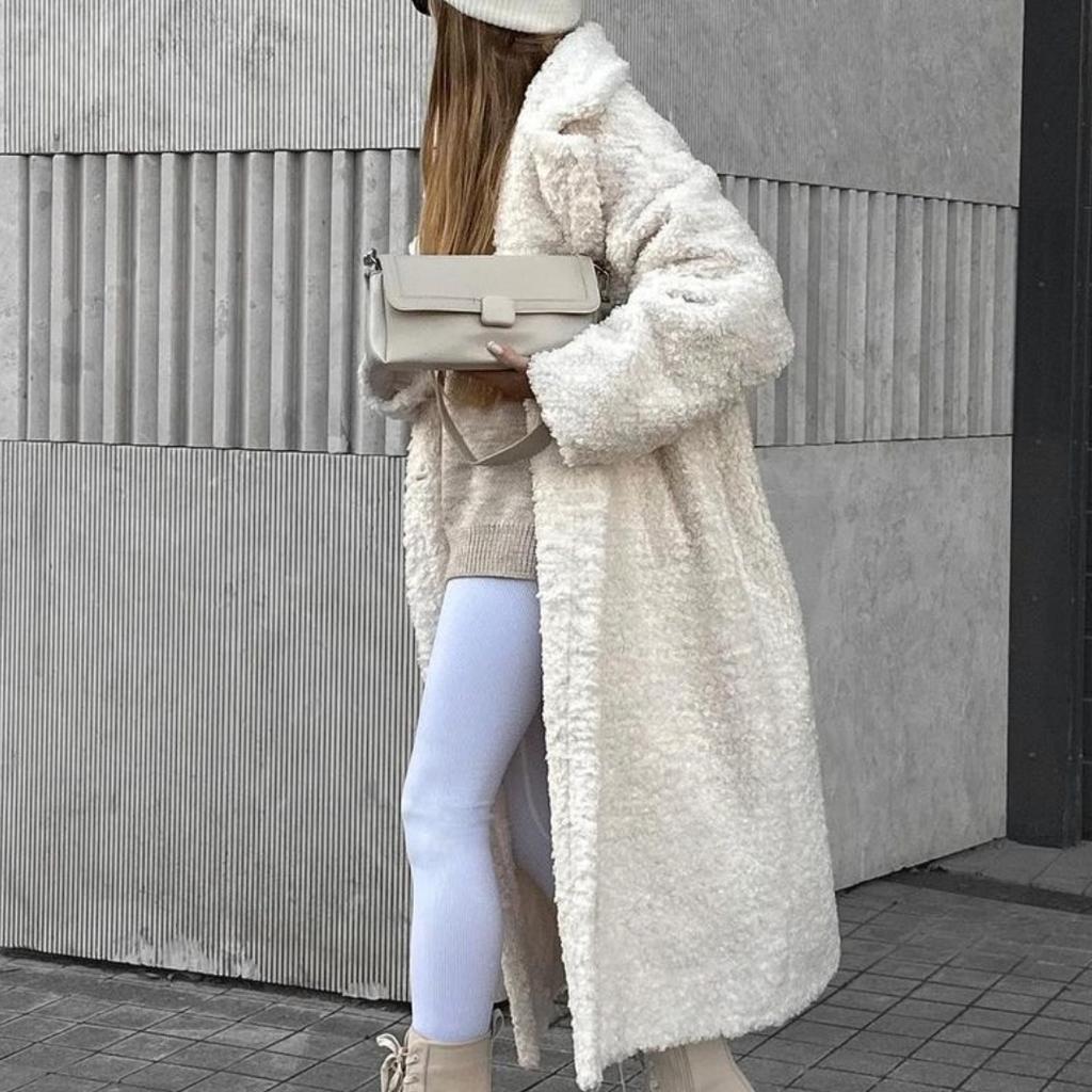 BITCED Autumn/Winter Women's Temperament Commuter Coat Long Sleeve Lapel Plush Coat for Women