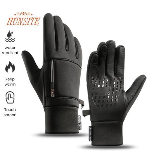 1 пара зимних велосипедных перчаток, сенсорный экран с откидным пальцем, унисекс, утолщенные, теплые, ветрозащитные, водонепроницаемые, светоотражающие карманы на молнии, уличные перчатки