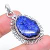 Natural Blue Solar Quartz Gemstone 925 Sterling Silver Pendant 1.73" J8r94