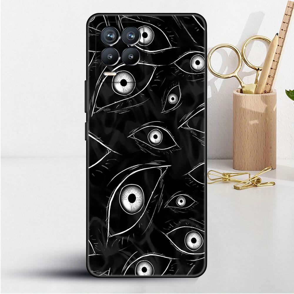Чехол для Realme 8 C21y GT Neo 2 3 8i C21 7 C11 6 C12 C35 C3 GT 9 Pro C12 Master Funda Phone Cover Scary Face Eyes Smiley