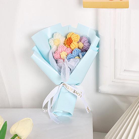 Привлекательный искусственный букет цветов, атмосфера, реалистичный яркий цвет, создание красочного букета цветов, сотканного вручную, на день Святого Валентина