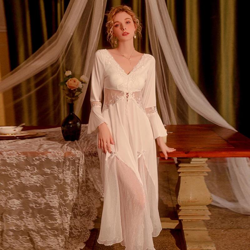 Женская ночная пижама Весенняя с открытой спиной Кружевная атласная ночная сорочка с чашечками Однотонная Сексуальная пижама для женщин