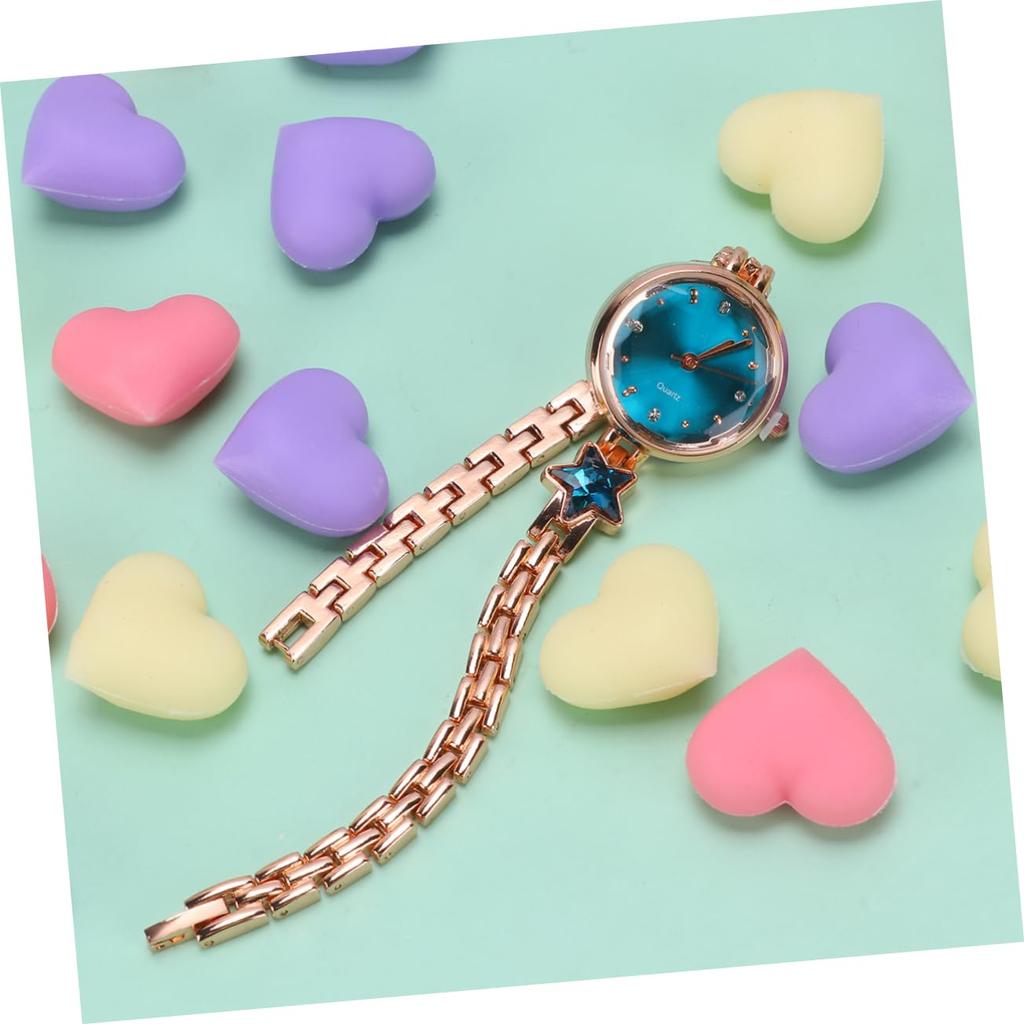 WOFASHPURET Женские кварцевые часы, Звездный узор, Синий, Красный, Браслет