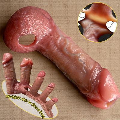 Реалистичный рукав на мужской пенис – Высокая эластичность, мягкая кожа с реалистичными венами, несколько размеров, игрушка для взрослых для мужчин и пар, интимный аксессуар