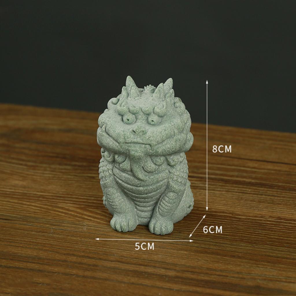 Feng Shui Ornaments Foo Dogs Bonsai Aquarium Fish Tank Statue Asian Oriental Statues Qi Lin Figurines Garden Decoration Desktop Attract Wealth Luck