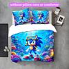 3pcs Sonic Duvet Cover Set for Dorm Room Guest Room Decor, Soft Breathable, Not Comforter Set