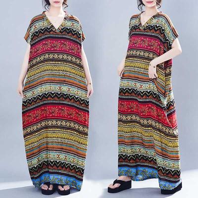 Настоящий заказ уже в наличии, а также новое свободное платье-халат из хлопка и шелка в стиле бохо в этническом стиле на лето.