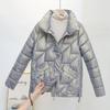 Plus Size Cotton Jacket Autumn Loose Casual Glossy Down Cotton Jackets Warm Solid Color Jacket