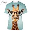 Funny Giraffe 3D Printed Men's T-shirt Cartoon Animal Hip Hop Casual Street Men's And Women's T-Shirt Tops