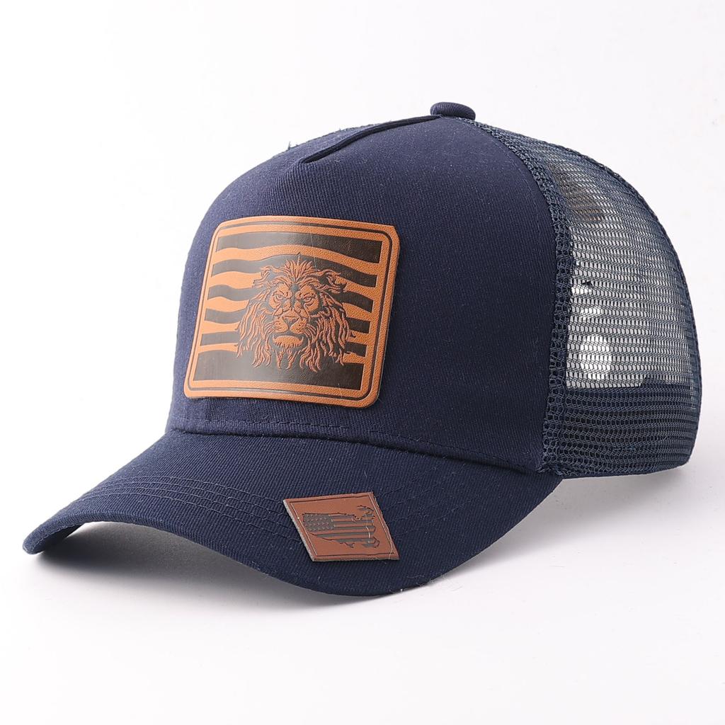 Fashion Animal Leather Standard Mesh Cap European and American Fashion Outdoor Leisure Breathable Truck Driver Cap