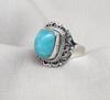 Smithsonite 925 Sterling Silver Ring: Calming Blue Gemstone Handmade